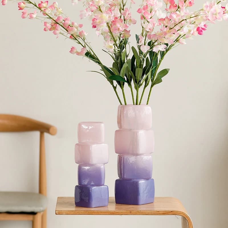 High-End Floral Arrangements, Decorative Ornaments, Ins-Style Wholesale Vintage Glass Vases, High Aesthetic Value Vases for Living and Dining Rooms