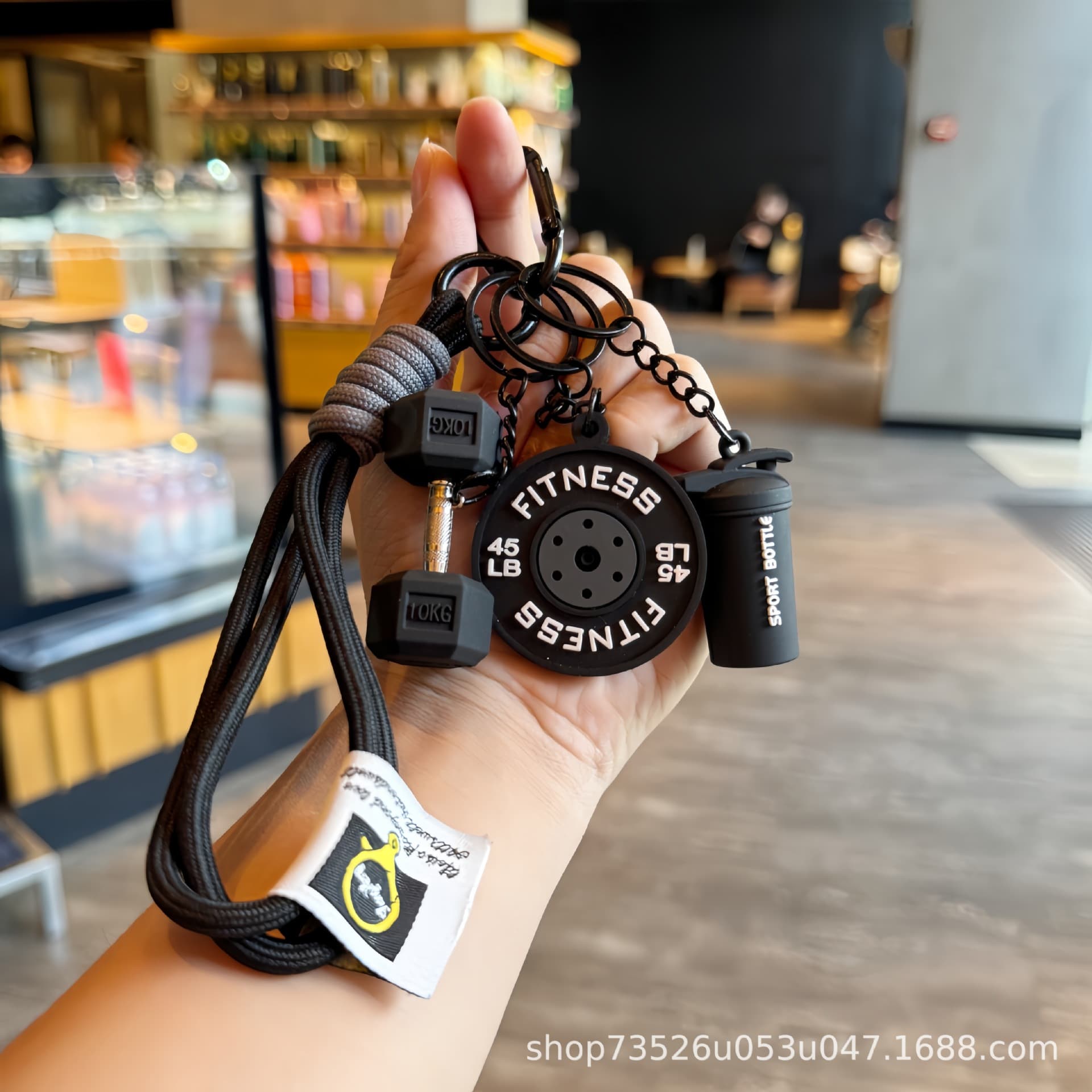Creative DIY Mini Fitness Series Keychain, High-Value Detachable Dumbbell Pendant, Couple Backpack Pendant
