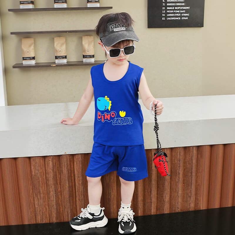 Children's vest set, pure cotton summer boys' sleeveless shorts, all-cotton Korean style girls' suspender baby clothing wholesale