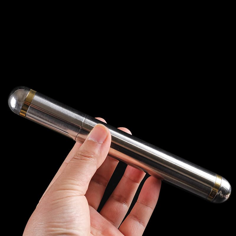 Gold-Plated Stainless Steel Cigar Tube Single Cigar Holder Tool Accessories Cigar Humidor Tube 210mm Long