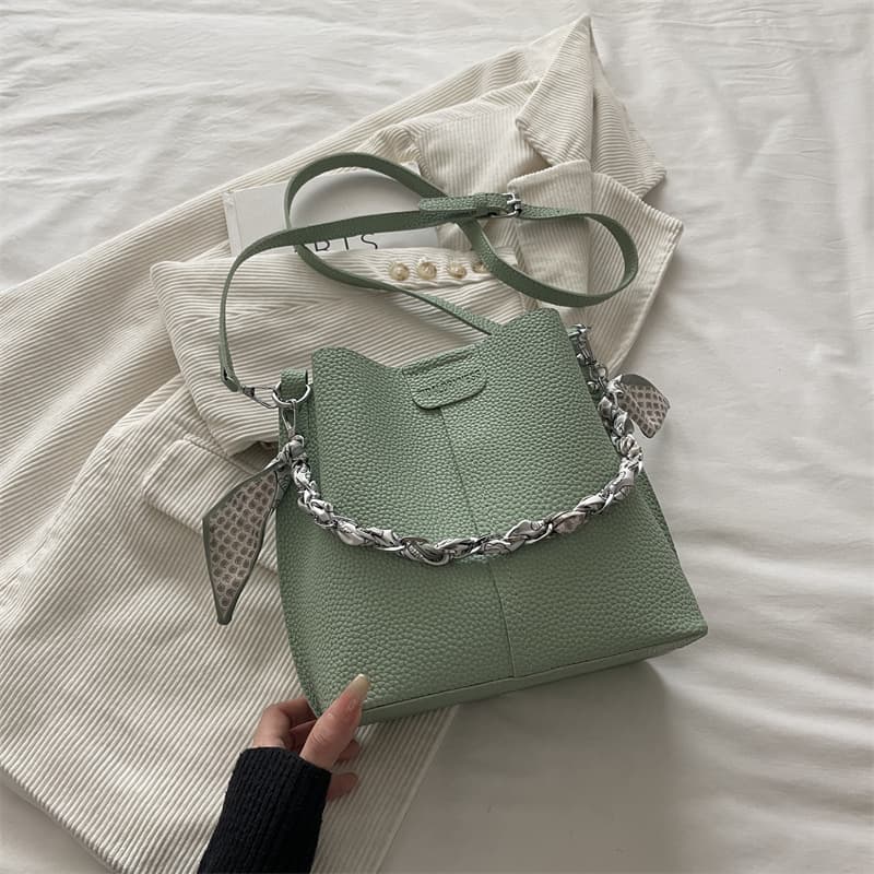 2026 New Office Commuter Bucket Bag Senmeng Fashion Light Luxury Basket Bag for Women Single Shoulder Handheld Crossbody Bag