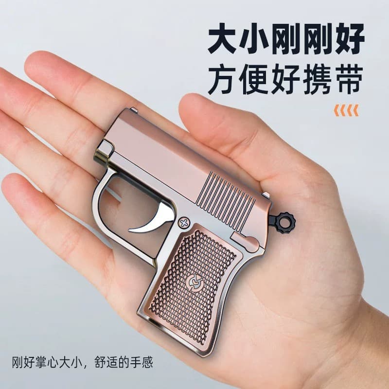 Mini Pistol Prank Electric Toy Lighter, Windproof Refillable Lighter for Pranks