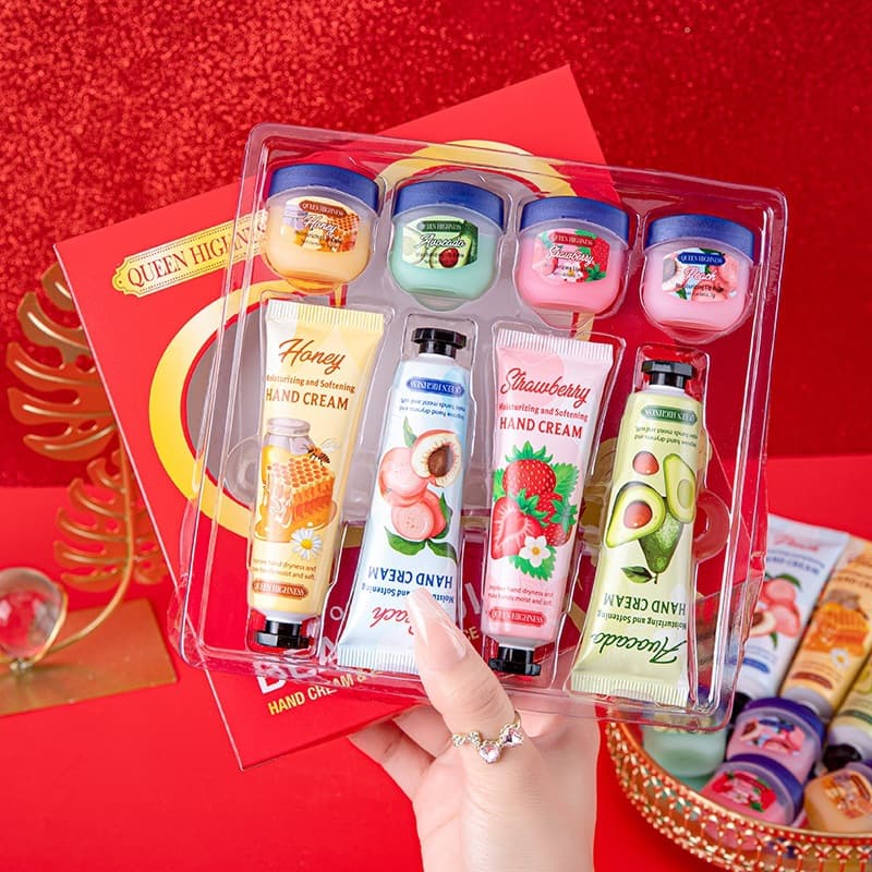QUENN HIGHNESS Lip Mask & Hand Cream 8-Piece Set, Hydrating, Moisturizing, Anti-Cracking, Cross-Border Bestseller