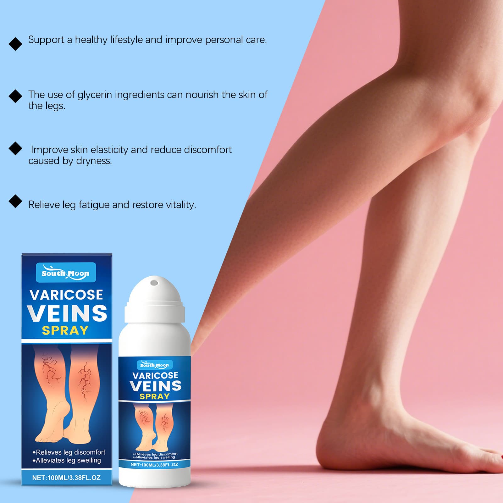 South Moon Leg Care Spray Gentle Ingredients Daily Nourishing Legs Moisturizing Delicate Massage Spray