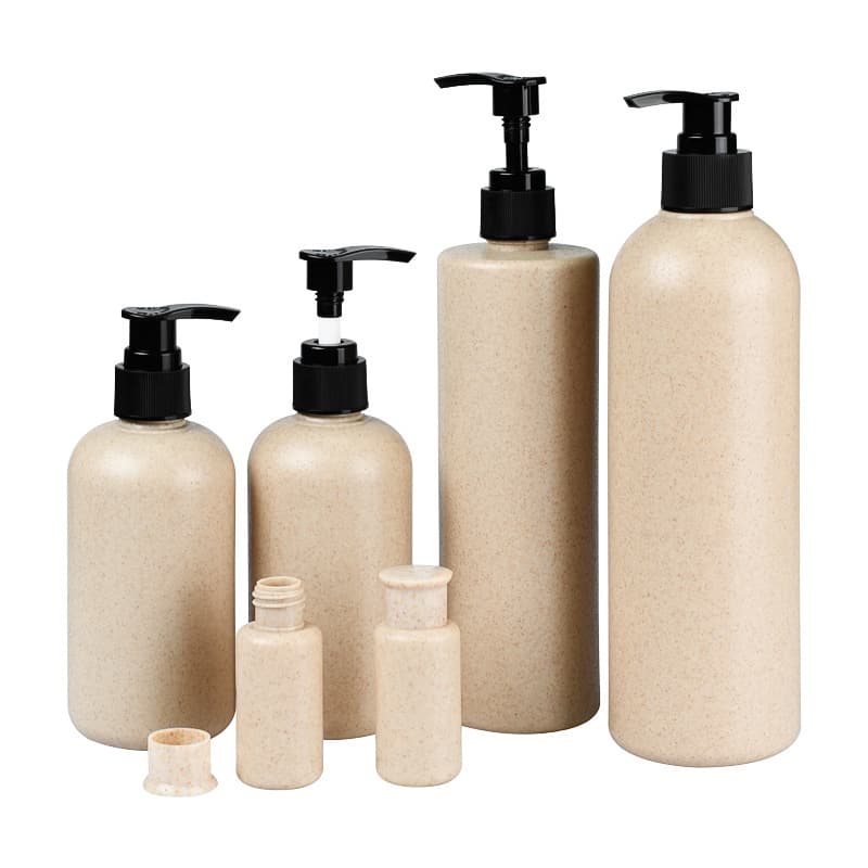 Biodegradable straw shampoo bottles, hotel toiletries, shower gel, hand soap, 400ml/500ml cosmetic refill bottles