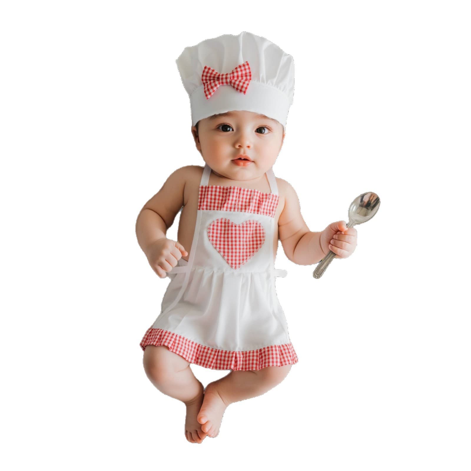 New Newborn Chef Photography Clothing Full Moon Chef Apron Styling Props Photo Studio 100-Day Photo Clothes
