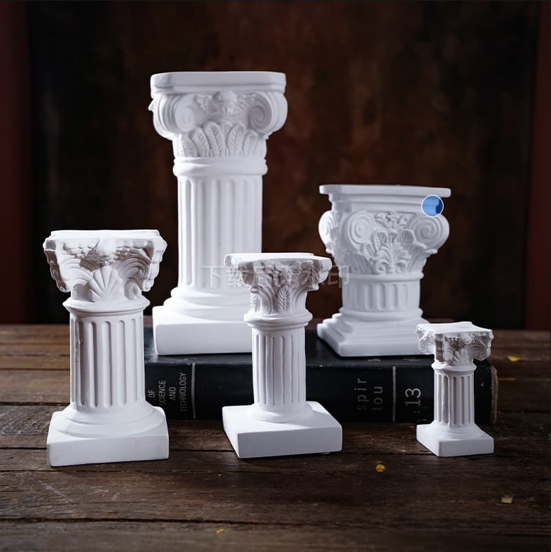 Nordic Roman Pillar Candle Holder Photo Prop Background Home Living Room Table Decoration Ornament Craft