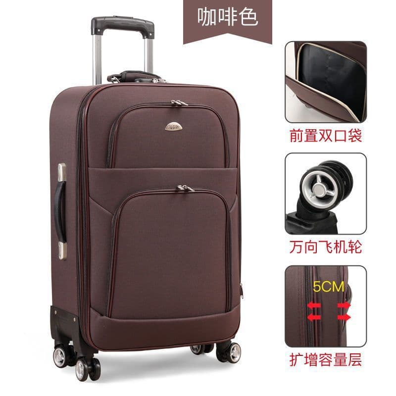 24-inch Oxford Fabric Luggage for Men, Canvas Suitcase with Trolley Handle, Carry-on Suitcase for Women with Silent Wheels, 30-inch Large Capacity Travel Case