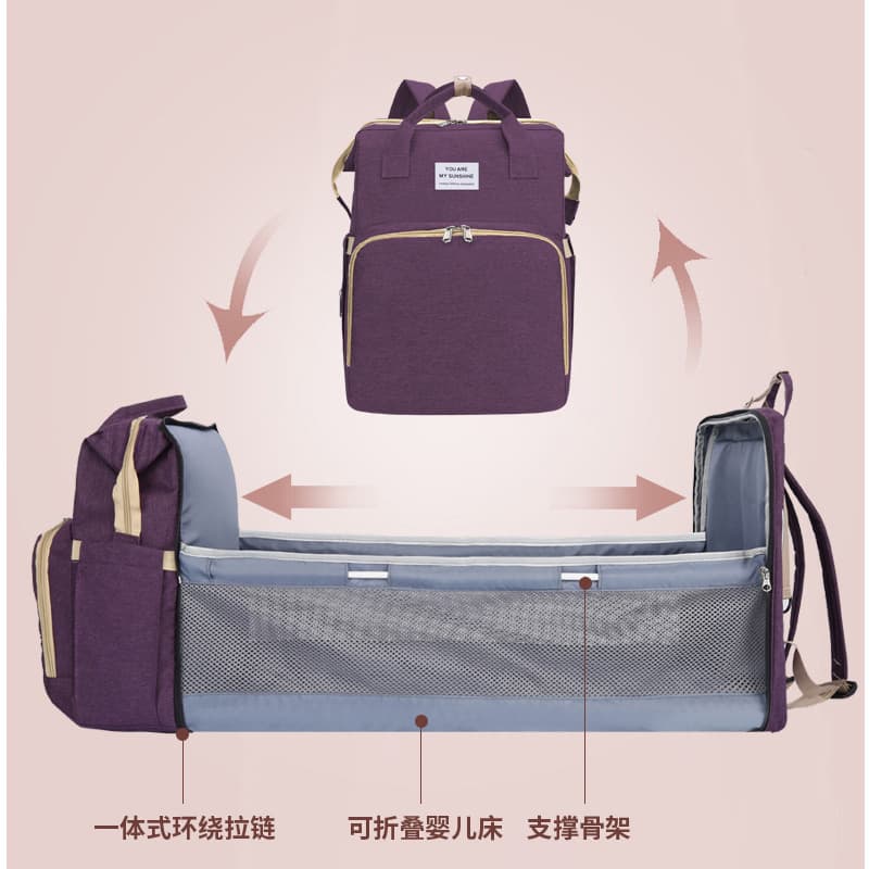 Multi-Functional Baby Cot Bag Outdoor Lightweight Storage Backpack Mom Bag Insulated Foil Large Capacity Foldable Cot Bag