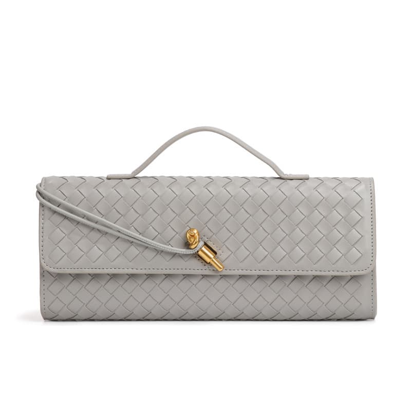 2025 New Woven Shoulder Bag Baguette Bag Niche High-End Horizontal Handbag Evening Bag Crossbody Bag Versatile