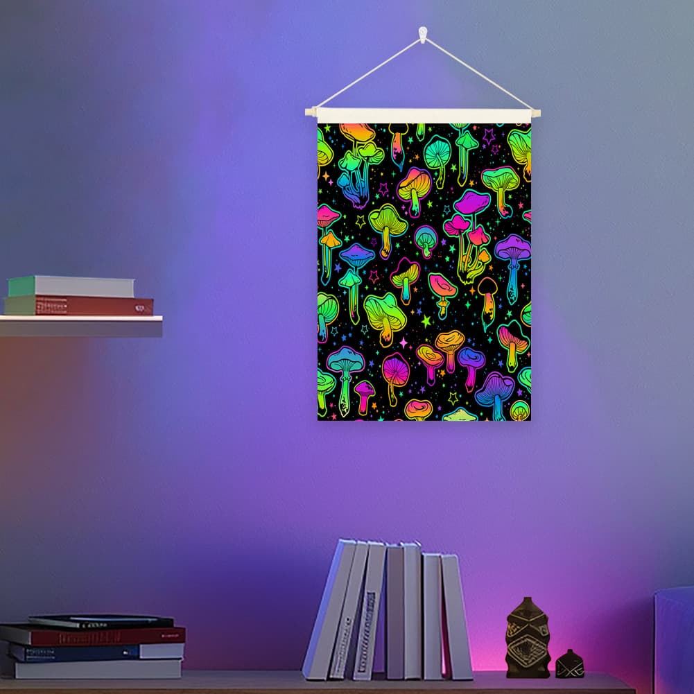 Cross-Border UV Fluorescent Tapestry Alien Planet Spaceship Series Decorative Tapestry Bedroom Decorative Hanging Cloth Background Cloth