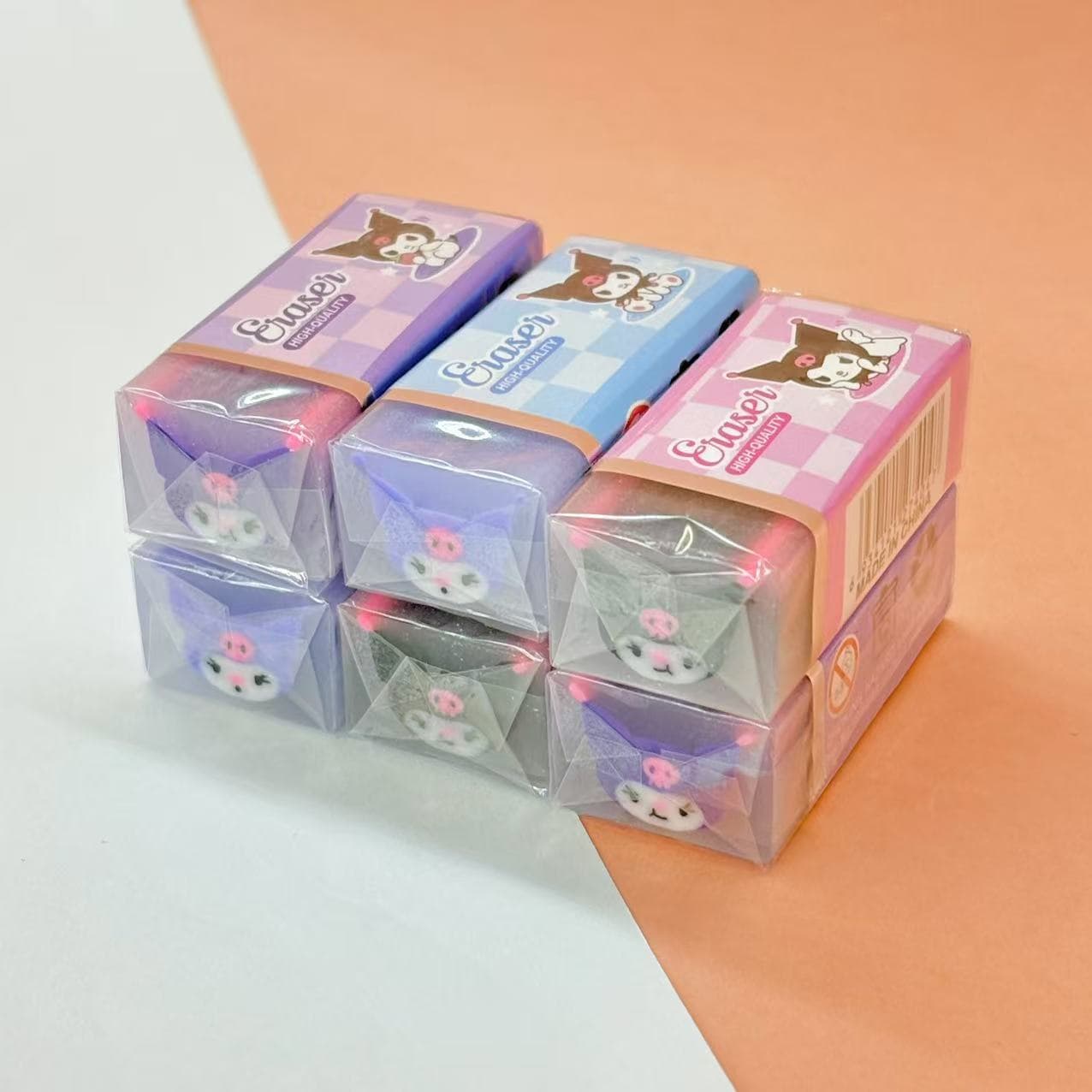 Creative Sandwich Eraser Kuromi Cuttable Jelly Eraser, Eco-Friendly 2B Cartoon Eraser Wholesale