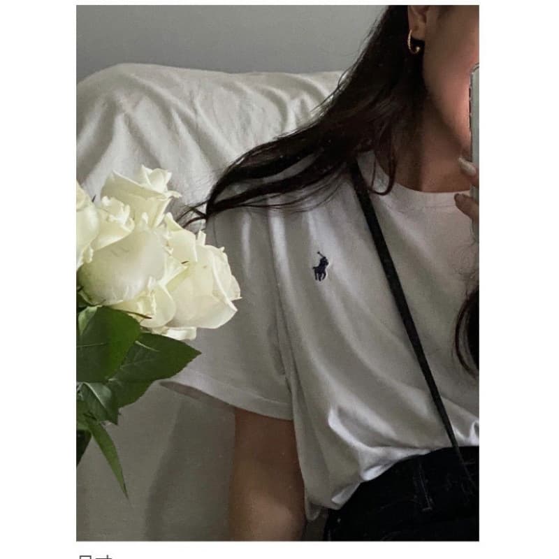 2025 In Stock RL Polo Pony Embroidery Women's Round Neck Short Sleeve T-Shirt Casual Support Drop Shipping