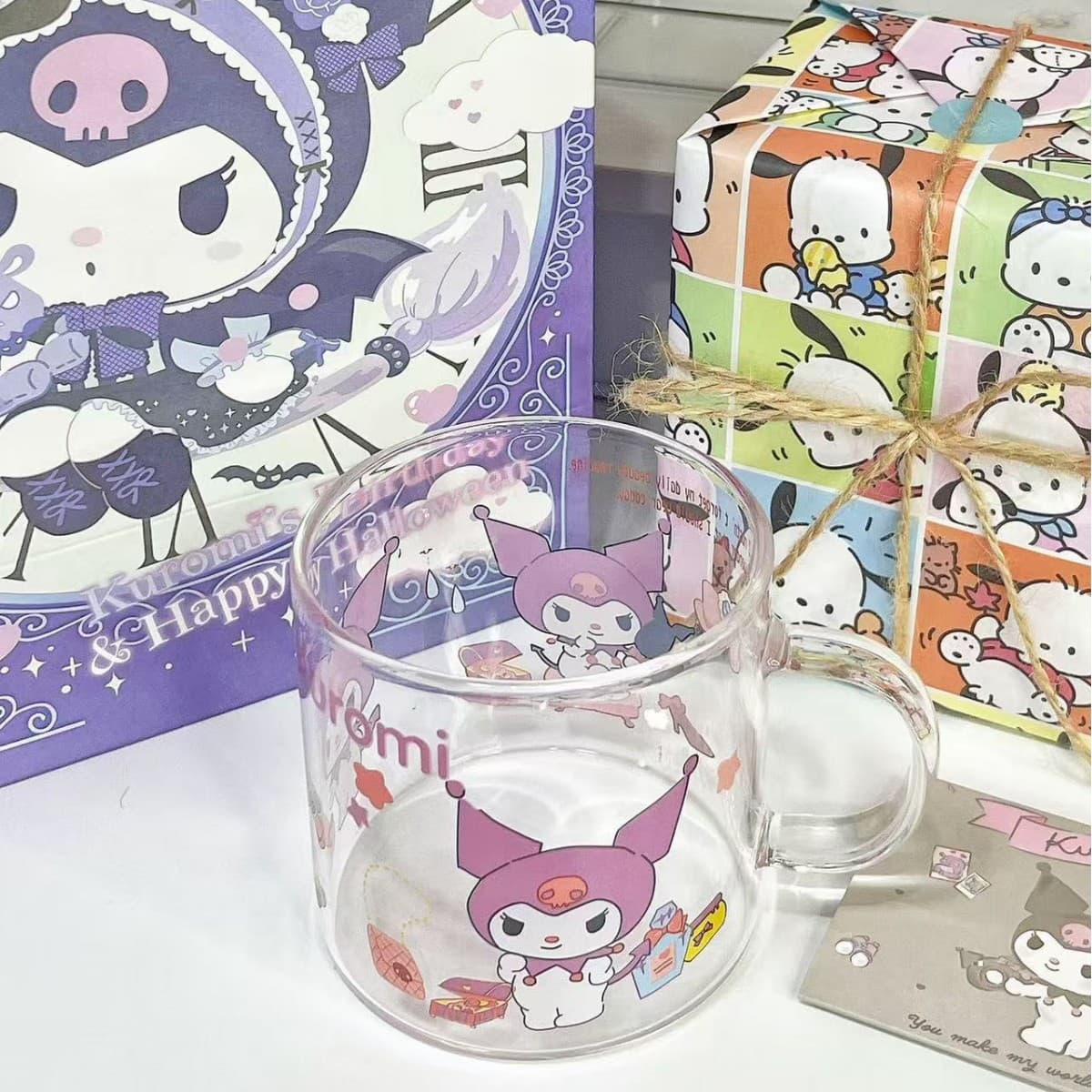 Sanrio Cute Heat-Resistant Glass Cup Girls Friend Practical Premium Kids Milk Cup