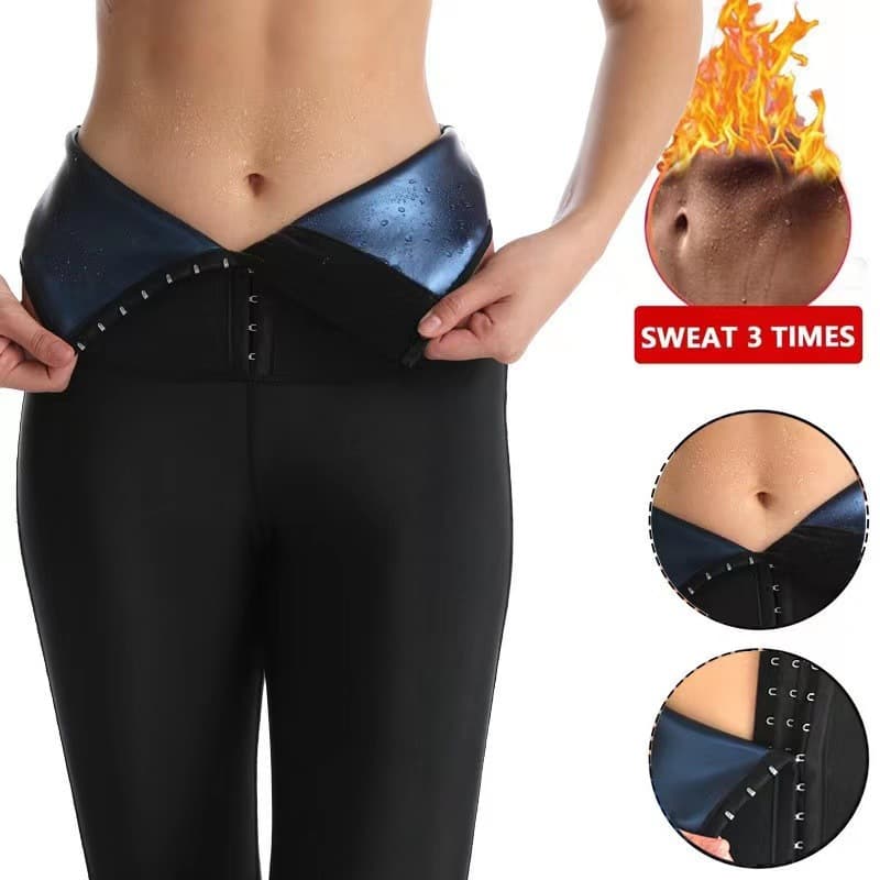 Women's high-waisted, button-down, three-quarter length shorts with thickened coating at the waist; high-waisted, button-down, arm-lifting, tummy-controlling, yoga pants.