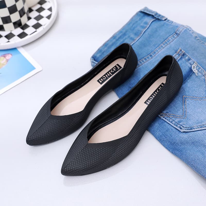 Helisha Summer Pointed Toe Sandals New Style Closed Toe Women's Fashion Flat Casual Outerwear Solid Color Single Shoes Shallow Mouth Women's Shoes