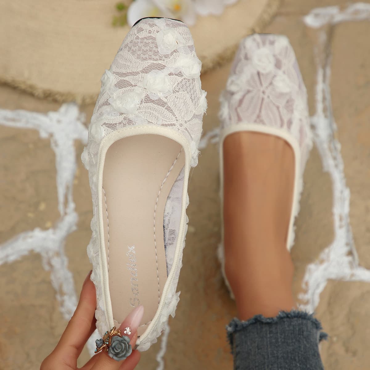 2026 Spring New Arrival Plus Size Women's Casual Comfortable French Pointed Toe Slip-on Flat Shoes (One Size Fits All)