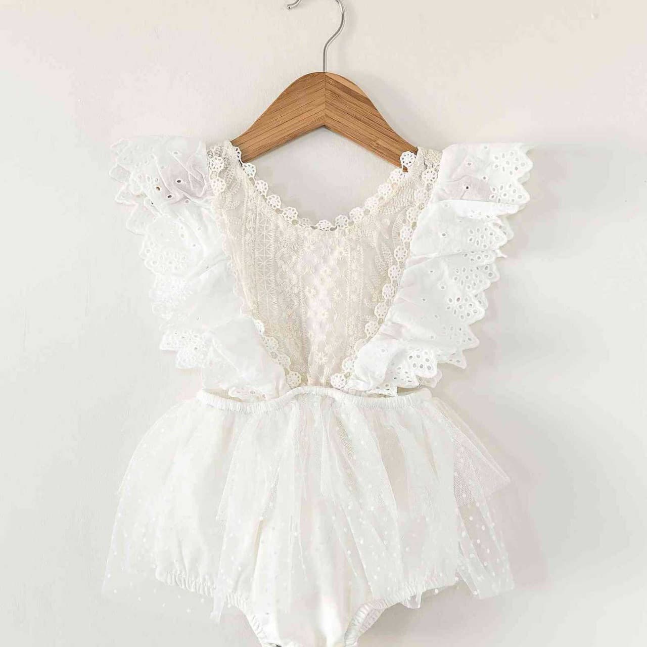 INS24 Baby Girl Summer Sleeveless Lace Trim Bodysuit Baby Romper Newborn Princess Dress