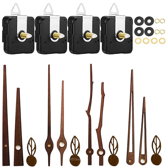 Solid wood hands with 5168 silent movement, DIY wall clock with multiple movement models, walnut and beech wood hands suitable for 12-inch clocks