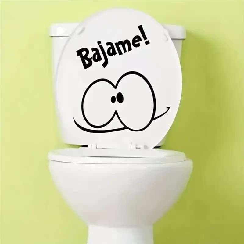 Cross-Border Fun Creative Large Smiley Face Toilet Lid Decorative Wall Sticker Self-Adhesive Bathroom Toilet Sticker Cartoon Expression