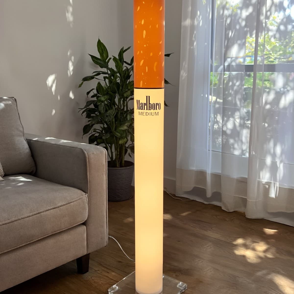 Creative Cylindrical Acrylic Light Box Ornaments Internet Celebrity Store Check-In Device Luminous Billboard Decorative Floor Lamp