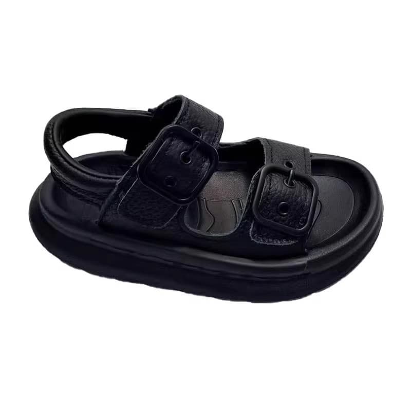 Kids Sandals 2025 Summer Boys Girls Belt Buckle Anti-Kick Beach Shoes Casual Fashion