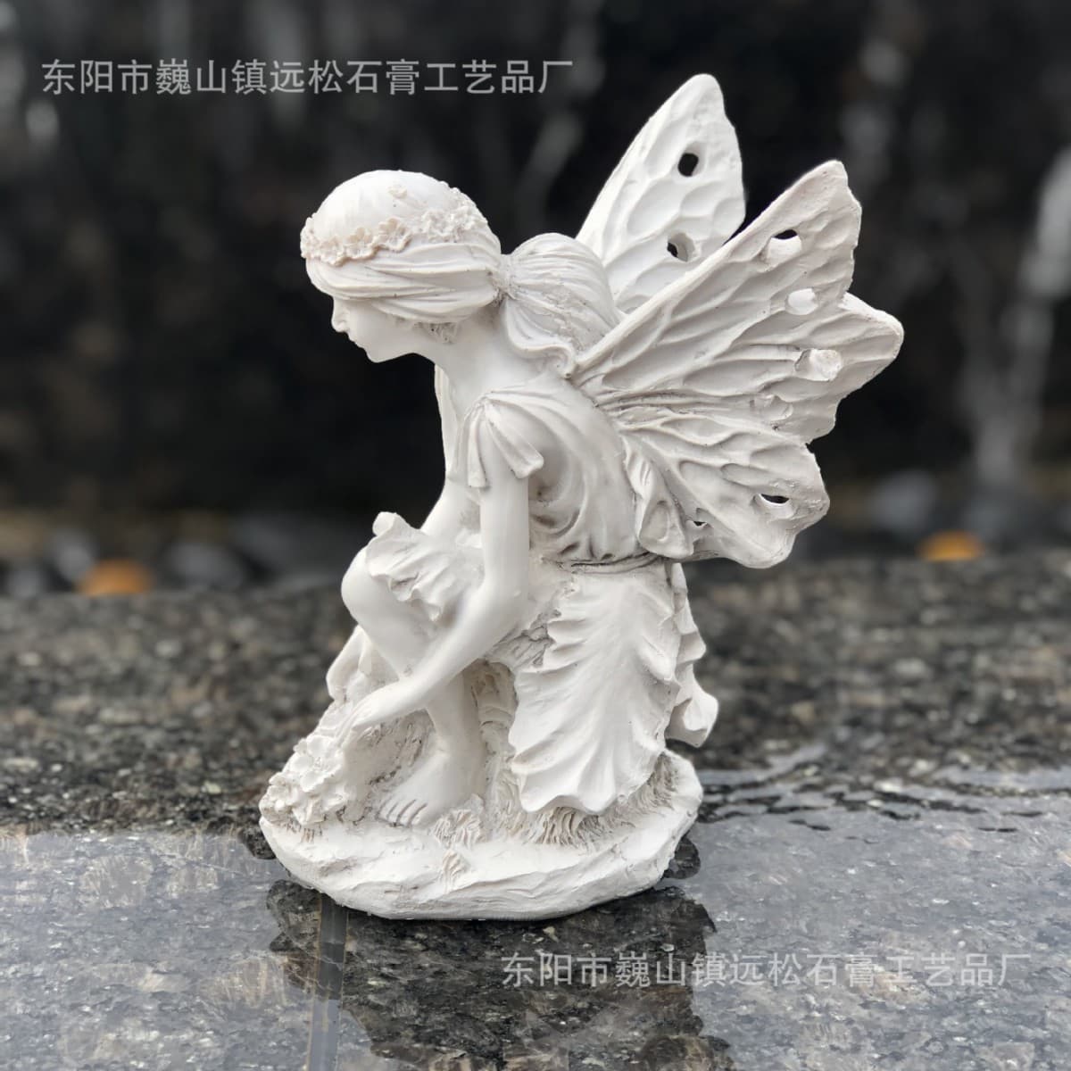 European Elegant Angel Girl Statue Resin Flower Fairy Angel Statue Fairy Tale Garden Decoration Resin Ornament