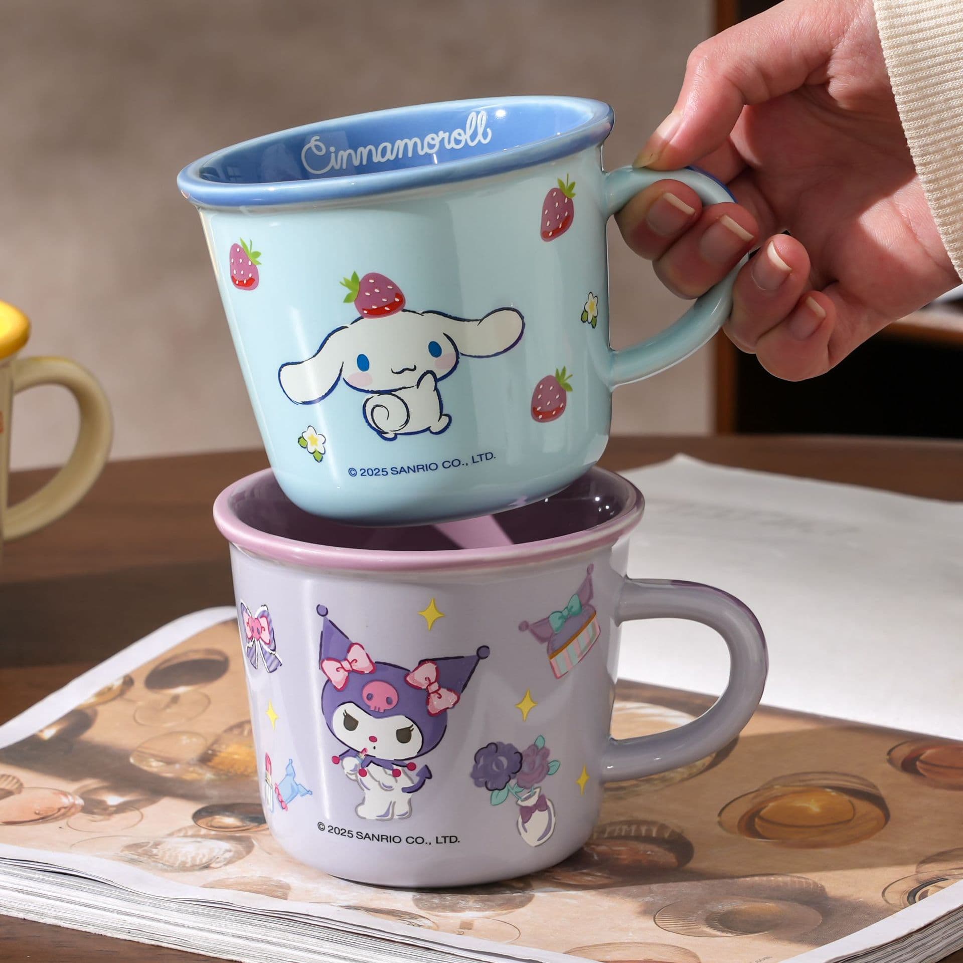 Sanrio Kuromi Ceramic Mug for Kids, Coffee Milk Cup, Home Water Cup