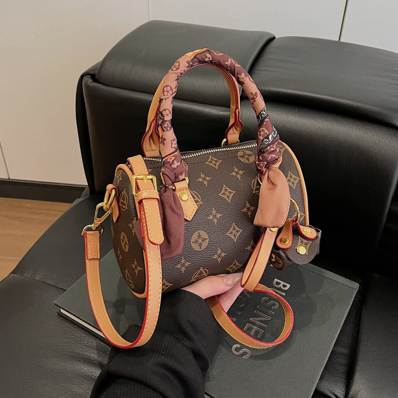 2026 New Women's Stylish Printed Versatile Fashion Shoulder Crossbody Bag with Monogram Decorative Scarf Pillow Bag