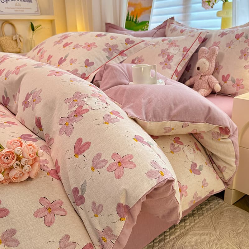 A-Grade Full Cotton 100% Xinjiang Cotton Thickened Brushed Single Duvet Cover Pure Cotton Single Floral Double Four-Season King Size Bed Cover