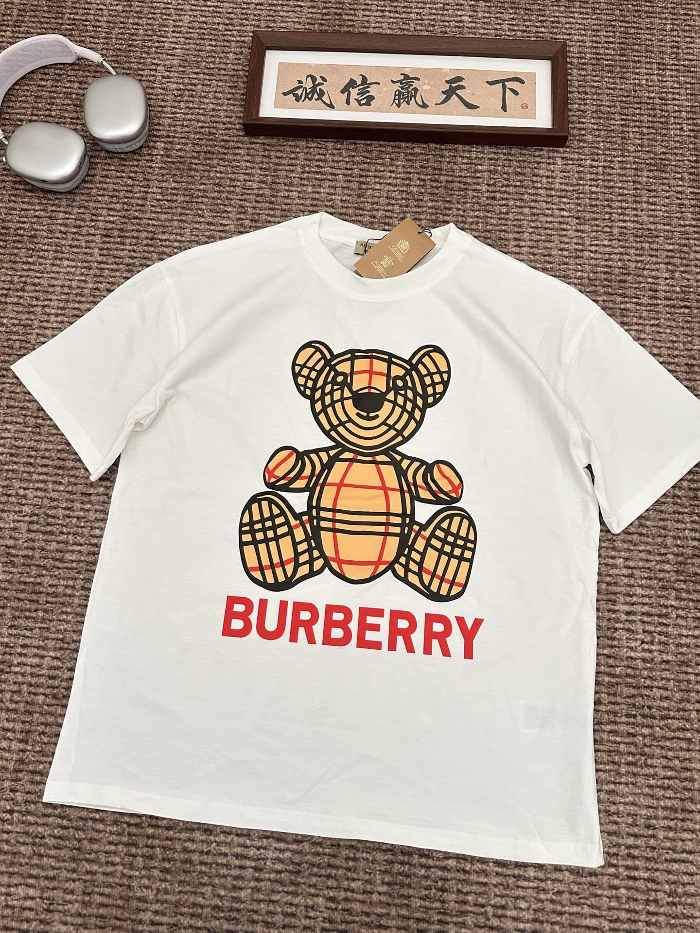 Cross-border Correct Version High-Quality Ba Jia Fashion Classic Print Heavyweight Pure Cotton Round Neck Unisex Short Sleeve T-Shirt