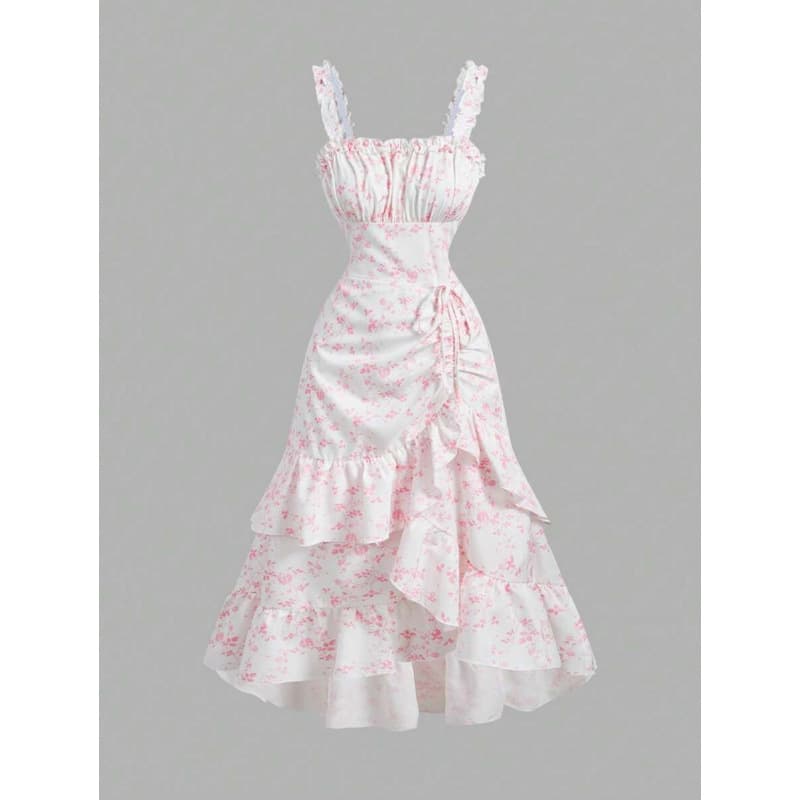 B 26648 AliExpress New Arrival, Apricot Retro Ruffle Hem Women's Clothing, Early Autumn Style (Foreign Trade & Cross-Border)