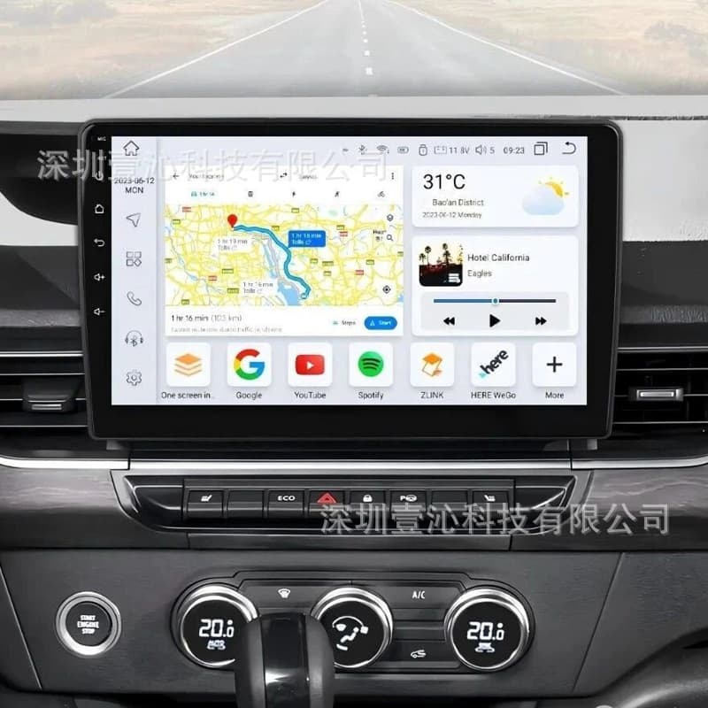 Compatible with 2019-2025 Renault Kangoo Dashboard Frame Android Large Screen Navigation Frame Center Console Universal Frame Panel DVD