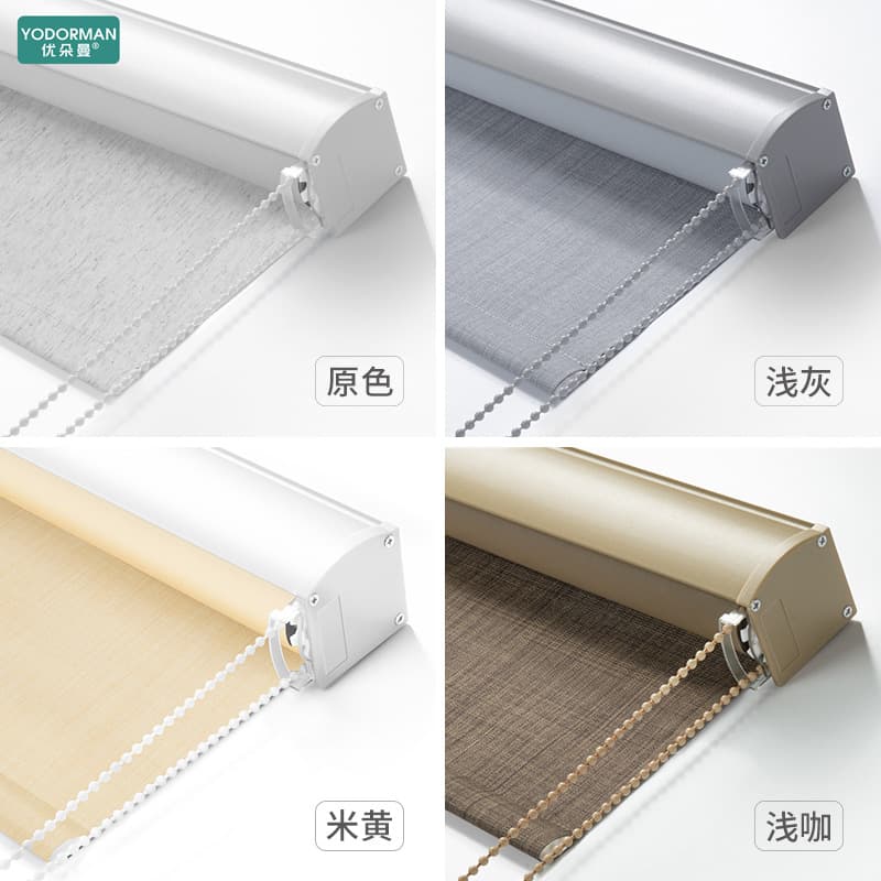 Linen Full Blackout Roller Shade Curtain Bedroom Office Balcony Sun Protection Roller Blind Factory Direct