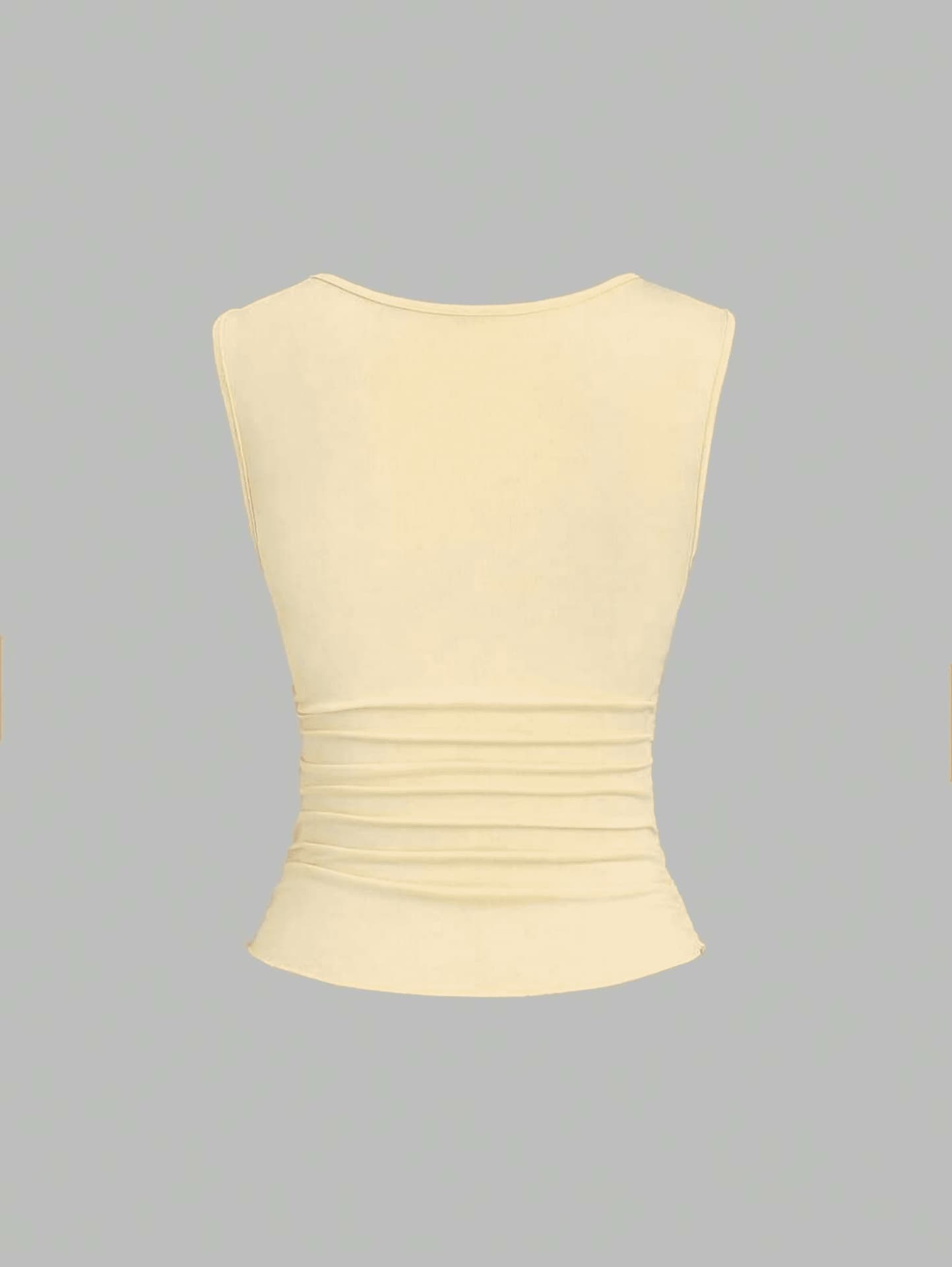 ZT7940 Spicy Girl Style Sleeveless Vest with Swing Neckline, Summer Design, Waist-cinching Ruffled Cropped Top