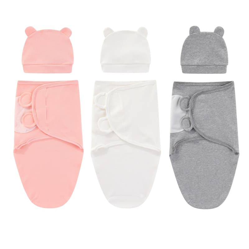 Baby anti-startle sleeping bag, maternity swaddle blanket, spring/summer/autumn styles, pure cotton newborn swaddle blanket, essential for newborns' sleep.
