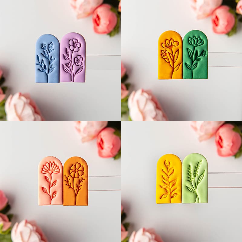 New Flower Plant Soft Pottery Earrings Mold Fresh Flower Clay Die Jewelry Pendant DIY Hand Tools