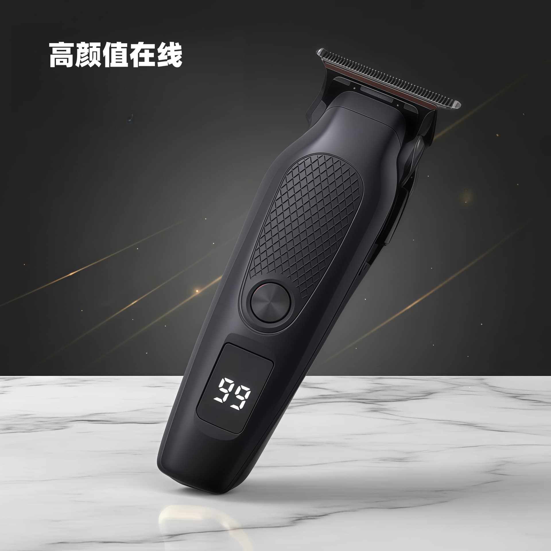 New cross-border digital display hair clipper, retro pompadour engraving electric clipper, professional salon rechargeable electric clipper wholesale.