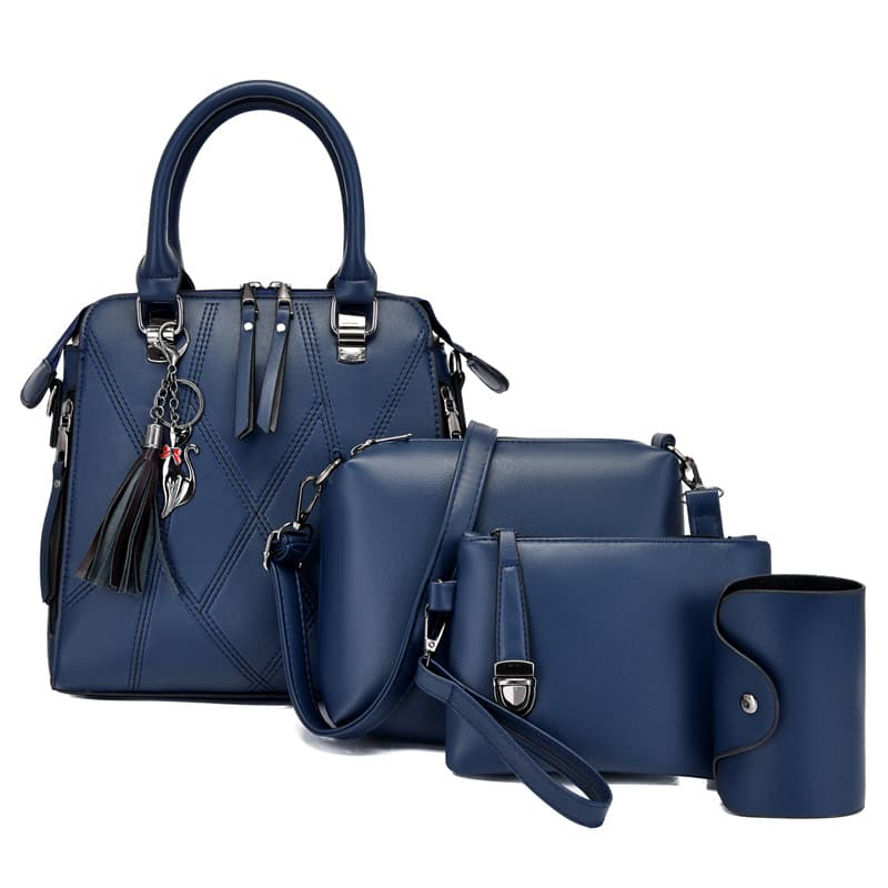 Women's Bag 2023 New Patchwork Simple Four-Piece Set Mother-Child Bag Large Capacity Shoulder Handbag Crossbody Bag Factory Wholesale