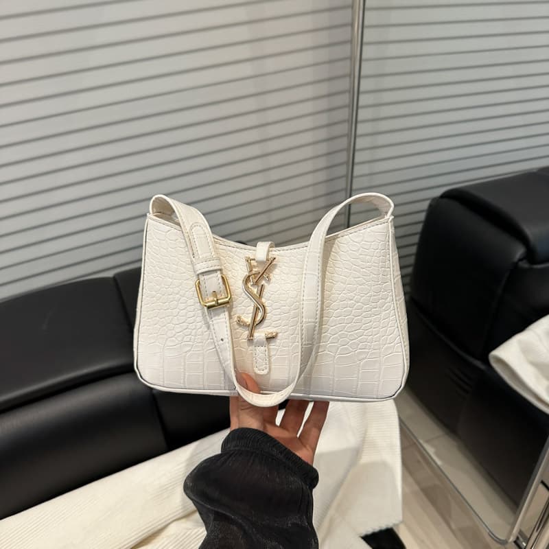 2025 Summer New Single Shoulder Handbag Versatile Same Style Women's Fashion Trendy Textured Net Celebrity Underarm Small Square Bag