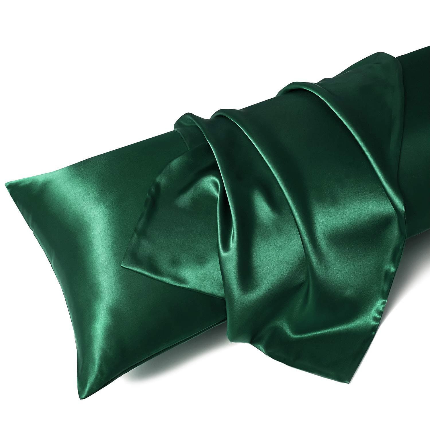 Amazon Export Pillowcase Set - Satin-Like Silk Feel, Pair of Two, Double Size for US Pillows