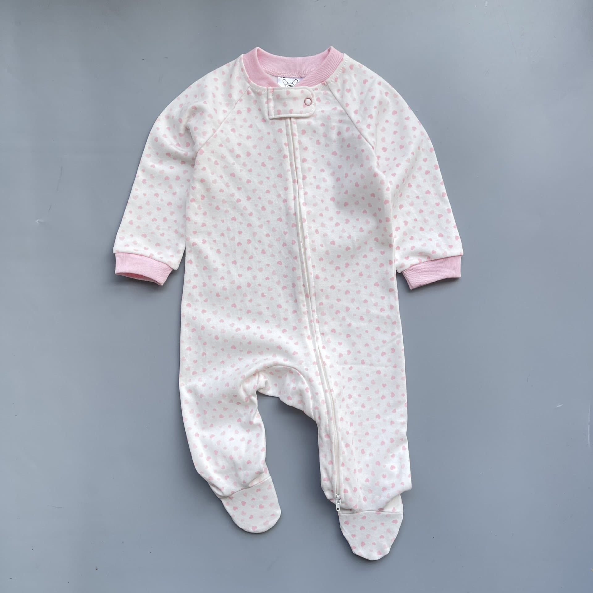 Newborn Baby Clothes A-Class Pure Cotton Skin-Friendly Spring Autumn Bodysuit Long Sleeve Double Zipper Romper