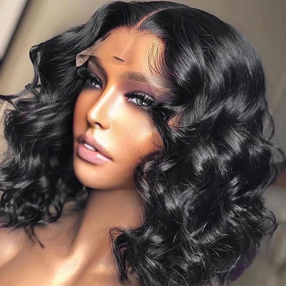Lace Front Short Curly Wig African Women's Lace Wig Loose Deep Wave European and American Style Wig