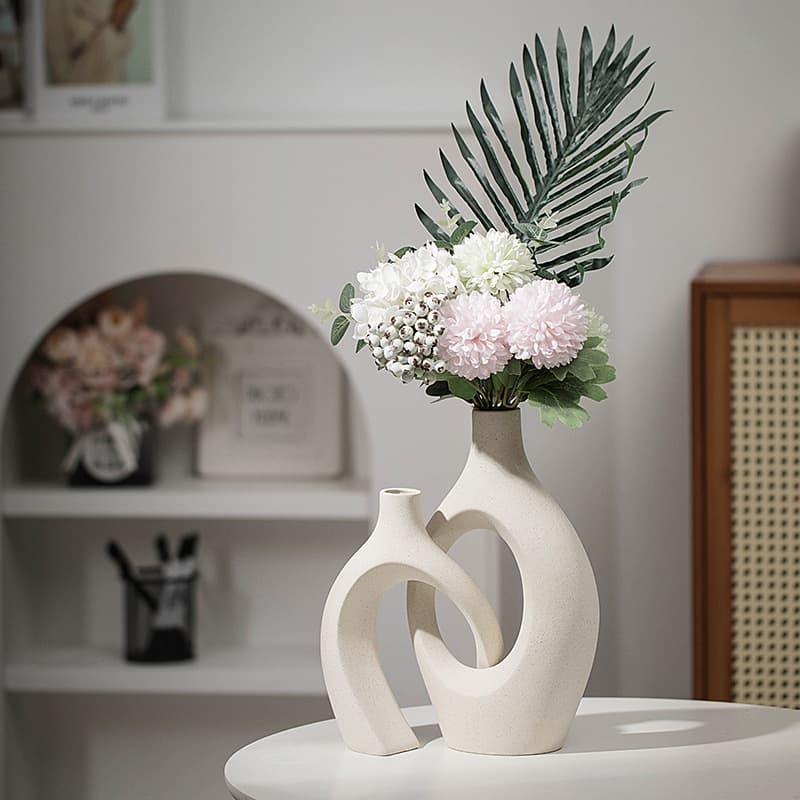 White Ceramic Vase Upgraded Large Size Snug Set Creative Desktop Decoration Home Ornament