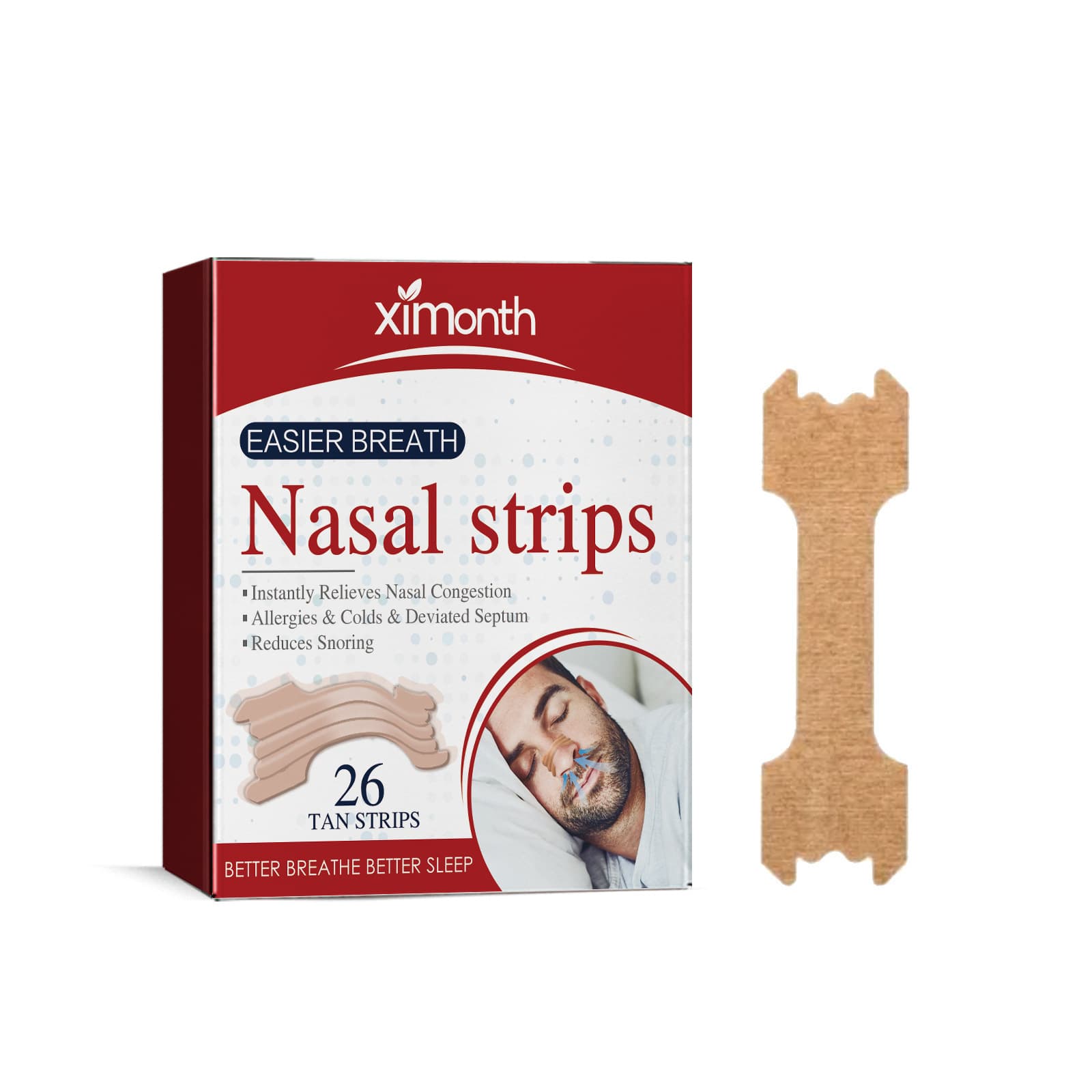 XiMonth Nasal Care Strip Night Sleep Snoring Relief Nasal Patch
