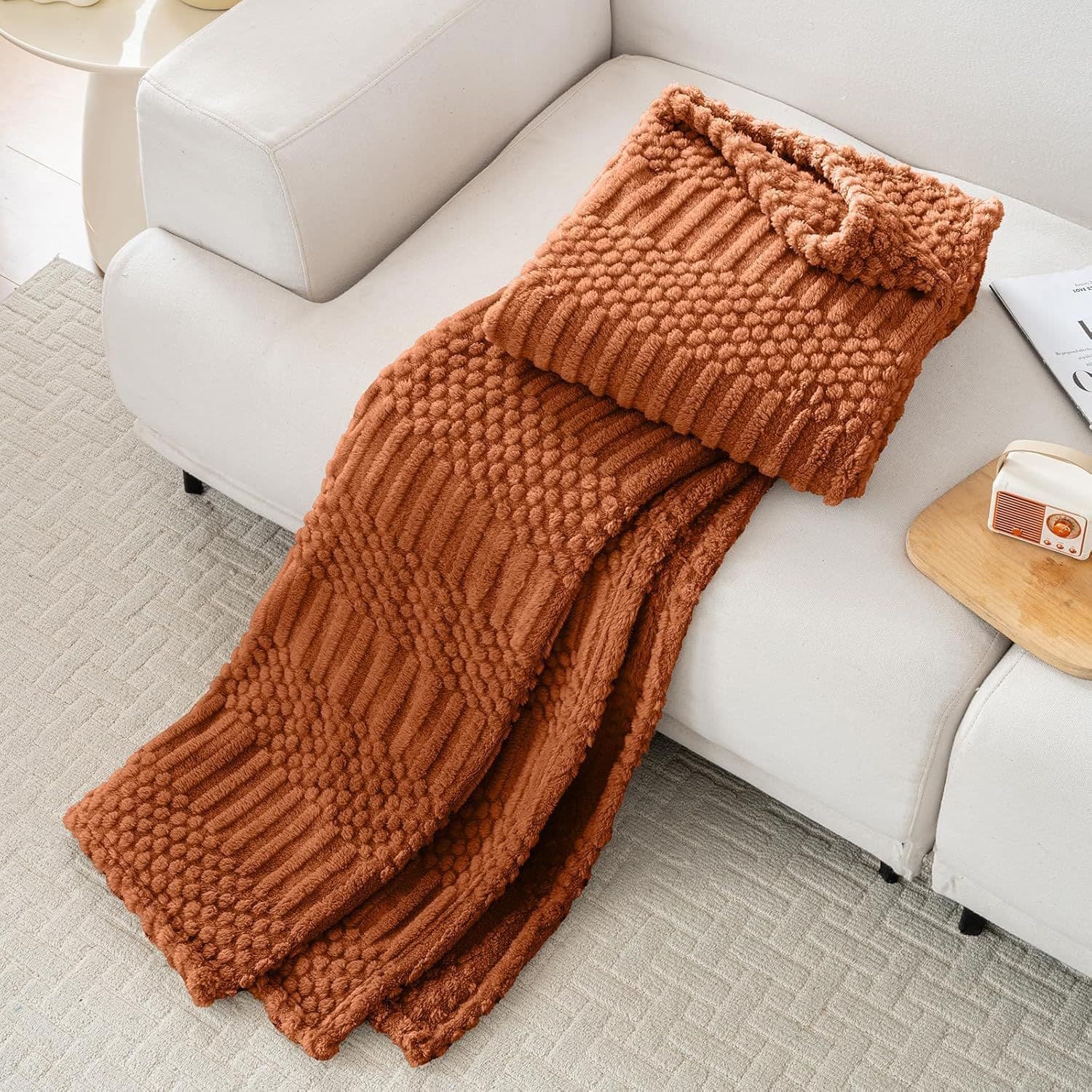 Solid Color Flannel Fleece Throw Blanket, Home Textile Nap Blanket, Four Seasons Warm Blanket