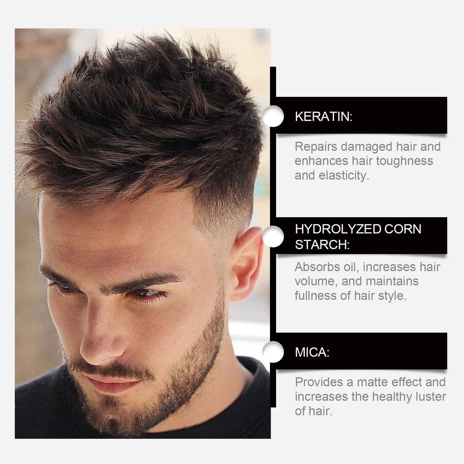 Men's Volumizing Powder English Version Exclusive Volumizing Powder Hair Styling Powder Fringe No-Wash Oil Removal Hair Savior
