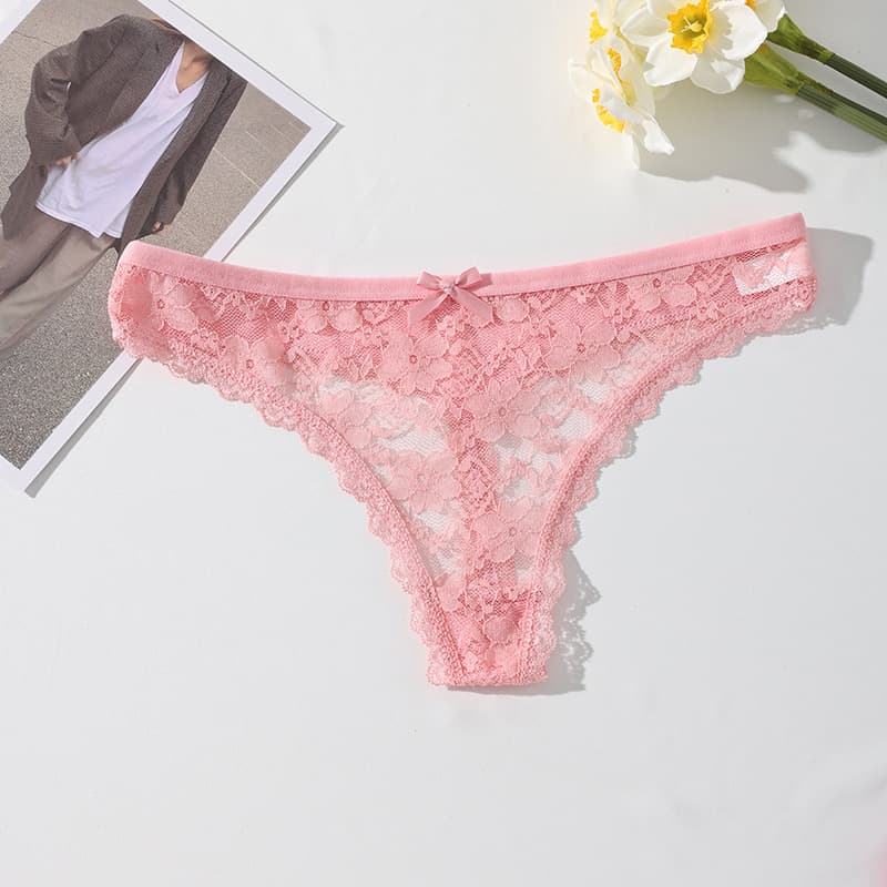 Cross-Border Bestseller Sexy Lace T-Back Panties for Women Sexy Thong Lace Low-Rise Women's Panties Fashion Sexy