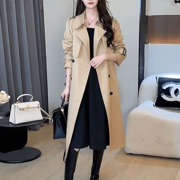 Loose and Versatile Trench Coat, Mid-Length, Stylish and Elegant, Double-Breasted, Suitable for Petite Figures, New Autumn Coat