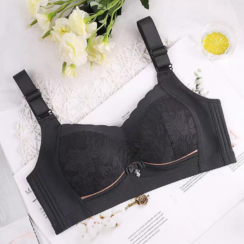 Hua Zhiya A88 Wireless Thin Cup Push-Up Side Support for Large Busts, Breathable Women's Bra with Four-Row Clasp